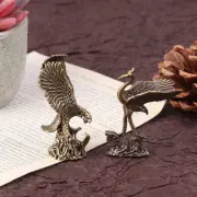 Antique Brass Eagle Crane Statue Small Ornaments Vintage Brass Animal Figurines