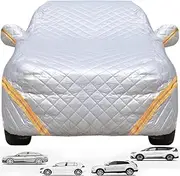 Anti-Hail Car Cover Compatible with Isuzu MU-X 2020-2025, Waterproof Breathable Scratch Proof Full Tarpaulin with Reflect(White)