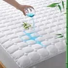 King Mattress Protector Waterproof Rayon from Bamboo, Deep Pocket Mattress Pa...