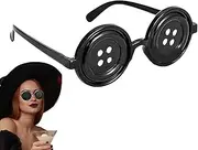 Button Eyes Glasses, Funny Eye Glasses, Funny Costume Eye Glasses, Funny Glasses Fancy Novelty Retro Round Glasses, Black Ultra Light Glasses Accessory for Halloween, Christmas, Carnival,Parties