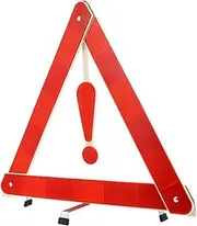 Hohopeti Reflective Warning Sign Roadside Kit Triangle Safety Sign for Car Reflective Strips Night Visibility Weatherproof Plastic Foldable Stand