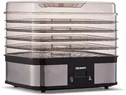 Devanti Food Dehydrator, 5 Trays 245W Electric Excalibur Dehydrators Dryer Machine Oven Jerky Yogurt Fruit Maker Home Small Kitchen Appliances, With Timer Stainless Steel Casing Silver