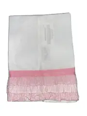 3 NEW Haute Home Jane Leider Linen Fingertip Guest Hand Towel White Pink Ruffles