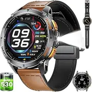 ESFOE DM4 Smartwatch Men's GPS with 5ATM Waterproof Smartwatch Swimming Compass/Barometer Pressure/Altimeter, 1.43 Inch HD AMOLED Fitness Watch with 170+ Sports Modes, Heart Rate/SpO2 for Android iOS,