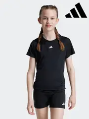 adidas Black Train Essentials Regular Fit Logo Training T-Shirt Kids (E34720) | $28