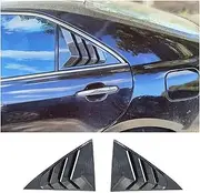 2Pcs Carbon Fiber Style ABS Car Exterior Door Rear Triangle Side Window Louver Shutter Cover Trim Compatible For Camry XV40 2006-2011
