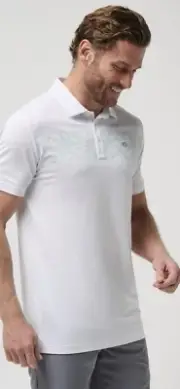 NWT Travis Mathew Heater Series Round It Up Polo Shirt Mens Large
