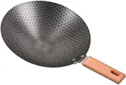 Alasum Small Wok Outdoor Camping Non Stick Frying Pan with Handle High Temperature Resistant Iron Kitchen Gadget for Frying Steaming and Cooking