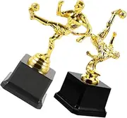 PAMINGONO 2Pcs Soccer Trophy Decorative Award Trophy Ornament for Football Match with Workmanship for Celebrating Sports Achievements