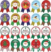 Hianjoo Christmas Stickers, 130 Pcs Gift Stickers 15 Sheets Seals Sticker Round Xmas Tags Gift Seal Stickers Envelope Seals Sticker, Santa Snowmen Tree Jinglebell Gift Decoration