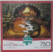 Buffalo 750 Piece Jigsaw Puzzle ALL BURNED OUT Orange & Brown Tabby Kitten