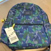 STATE Kane Kids Double Pocket Blue Green Camo Backpack NWT Camouflage Briefcase￼