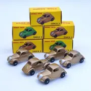 5Pcs DeAgostini 1:43 Dinky Toys 35A Simca 5 Diecast Models Car Collection Brown