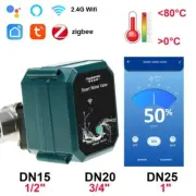 Tuya Wifi Water Valves Shut off Water Rate Zigbee Ball Valve Garden Smart Faucet