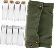 Gogogmee Versatile Outdoor Condiment Organizer Salt Pepper Bottle Set Glass Jars Camping BBQ Seasoning Storage Bag