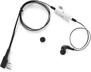 Two Way Radio Earpiece, ABS Radio Complete Kit K Adapter Stable Signal Transmission Dual PTT Microphone Earpiece for Kenwood, for Baofeng with 46.46in Cable (Black)