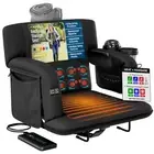 Alpcour Heated Massage Stadium Seat – Wide Reclining Chair w/ Back & Cushion