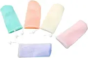 KAILIKETIY 6-layer Soap Bag for Shower 5pcs Mesh Soap Luffa Pouch Drawstring Mesh Design Exfoliating Foaming Soap Bags for Travel