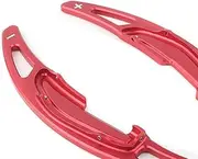 1 Pair Steering Wheel Shift Paddle Extension Shifter M2 M3 M4 M5 X5M X6M F87 F85 F86 F80 F82 F83 F10 M6 Aluminum Automotive Shift Paddles(Red)
