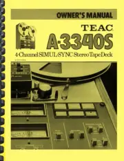 Teac A-3340S Tape Deck OWNER'S MANUAL and SERVICE MANUAL