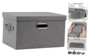 Medium 15" 21 Quart Collapsible Stackable Storage Bins Medium -1 Pack Gray1