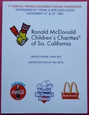 Ronald McDonald Children's Charities of So Cal Frank & Son 1994 Phone Cards