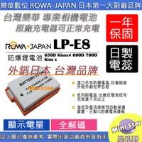 在飛比找蝦皮購物優惠-星視野 ROWA 樂華 CANON LP-E8 LPE8 電