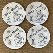 Disney Mickey Mouse 8" Salad Dessert Plates Set Of 4 New BOX1011 Mickey!