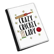 Crazy Cricket Lady Passport Holder Cover Case Wallet - Funny Sport