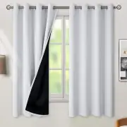BGment Greyish White 100% Blackout Curtains for Bedroom 63 Inch Length 2 Pane...