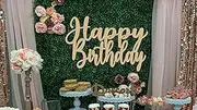 Happy Birthday Wooden Sign for Backdrop, 16 x 13 inch Letters Sign for Balloon Arch Decorations Party Wall Decor