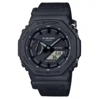 在飛比找momo購物網優惠-【CASIO 卡西歐】G-SHOCK八角全黑酷炫雙顯錶(GA