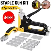 Heavy-Duty 3 in1 Staple Gun Fastener Tool Tacker Free Staples Upholstery Stapler