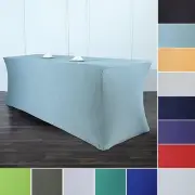1 Dozen 8 ft RECTANGLE SPANDEX STRETCHABLE 12 TABLE COVERS Fitted Tablecloths