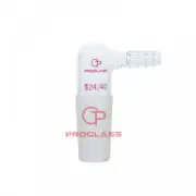 Laboratory Glass Space Saving Adapters Inlet, Inner Joint,90°