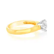 Luminesce Lab Grown 18ct Yellow Gold 1 Carat Certified Diamond Solitaire Ring, S