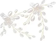 [FOMIYES] 1Pair Elegant Pearl Shoe Decoration Clips for Brides Delicate Shoe Buckles Silver and White for Wedding Parties Design Sparkling Look Accessory for Women Footwear