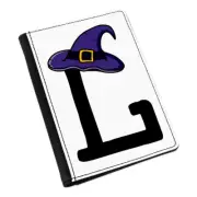 Letter L Witches Wizard Hat Passport Holder Cover Case Witch Halloween Alphabet