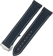 [VEVEL] Folding Buckle Nylon Leather Watchband 20mm for Omega Seamaster AQUA TERRA 150 GMT Curved End Watch Strap