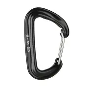 16KN Aluminum Carabiner Climbing Keychain Outdoor Snap Clip Lock Buckle BLACK COLOR