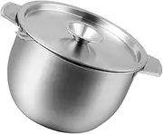 MUCKLILY Stainless Steel Oil Container Multi Purpose Oil Basin for Kitchen Cooking Oil Strainer Versatile Mixing Bowl for Eggs Soups and Salads Premium Quality
