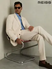 Reiss Stone Kin Slim Fit Single Breasted Linen Blazer (169724) | $610