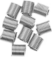 Cabilock 10pcs Stainless Steel Screw Thread Inserts for Thread Repair and Reinforcement Stainless Steel Wire Screw Sleeve Thread Repair Sleeve