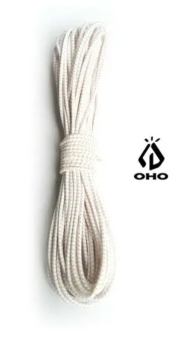 [ OHO ] 耐候3mm伸縮繩 白橘15m / 帳篷營柱維修專用 / 鬆緊繩 / 彈性繩 / EC31AWO-OH15