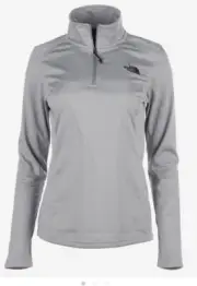 The North Face Women’s Tech Glacier 1/4 Zip Fleece Large Metallic Silver NWT