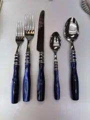 Vietri Bugatti Flatware. Blue. New.