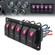 5 Gang Switch Panel 12v 24v Dc Toggle Switch Panel 5 Pin On Off Prewired Mari...
