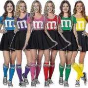 Women&#39;s School Girls Musical Party Halloween Cheerleader Costume Fancy Dress Green M