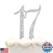 Hatcher lee Bling Crystal Rhinestone 17 Birthday Cake Topper - Best Keepsake