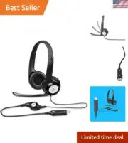 USB Headset Plastic 5.8Oz Noise Canceling Microphone Gaming/Calls - Bulk Pack